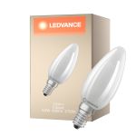 Ledvance LED Classic E14 Bougie Filament Dépolie 3.8W 806lm - 827 Blanc Très Chaud | Équivalent 60W