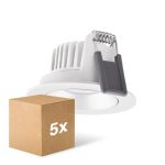 Lot 5x Ledvance Spot LED Adjust Aluminium Blanc 8W 680lm 36D - 930 Blanc Chaud | Diamètre 68mm - IP20 - Meilleur rendu des couleurs - Dimmable