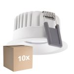 Lot 10x Ledvance Spot LED Fix Aluminium Blanc 8W 680lm 36D - 930 Blanc Chaud | Diamètre 68mm - IP44 - Meilleur rendu des couleurs - Dimmable