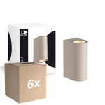 Lot 6x D'Lite Applique Murale Vossem Beige Up & Down | Convient pour 2x GU10 