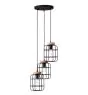 Brilliant Gwen Suspension Luminaire Métal Bois Noir | 420mm - Convient pour 3x E27
