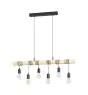 Eglo Suspension Luminaire Townshend Acier Bois Noir Brun | IP20 - Convient pour 6x E27 