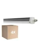 Lot 4x Ledvance Étanche Réglette Imperméable FLEX Câblage Traversant 42W 6800lm - 840 Blanc Froid | IP66 - Équivalent 2x 58W
